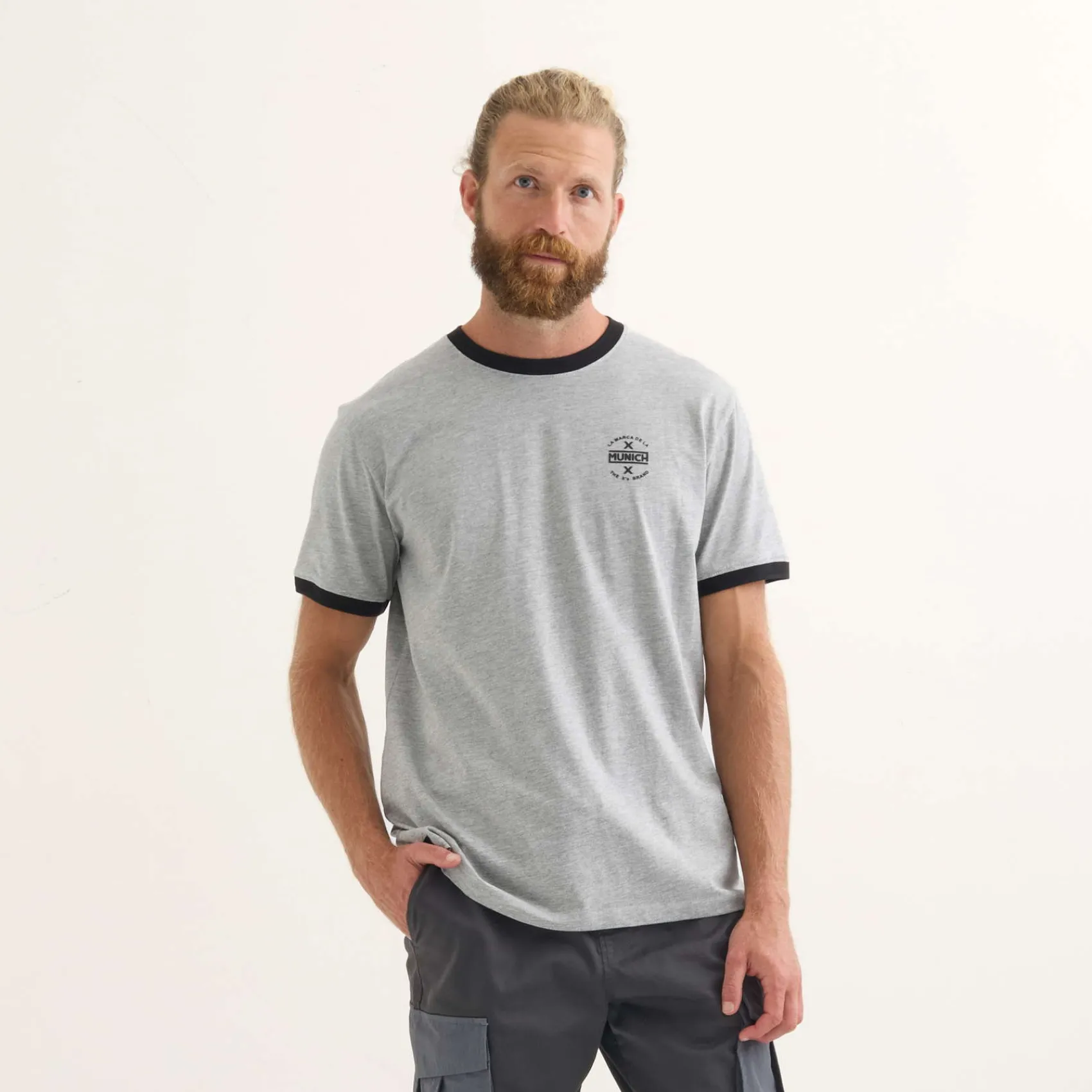 Hombre MUNICH Camisetas<Camiseta Goal lifestyle hombre de algodón-viscosa gris