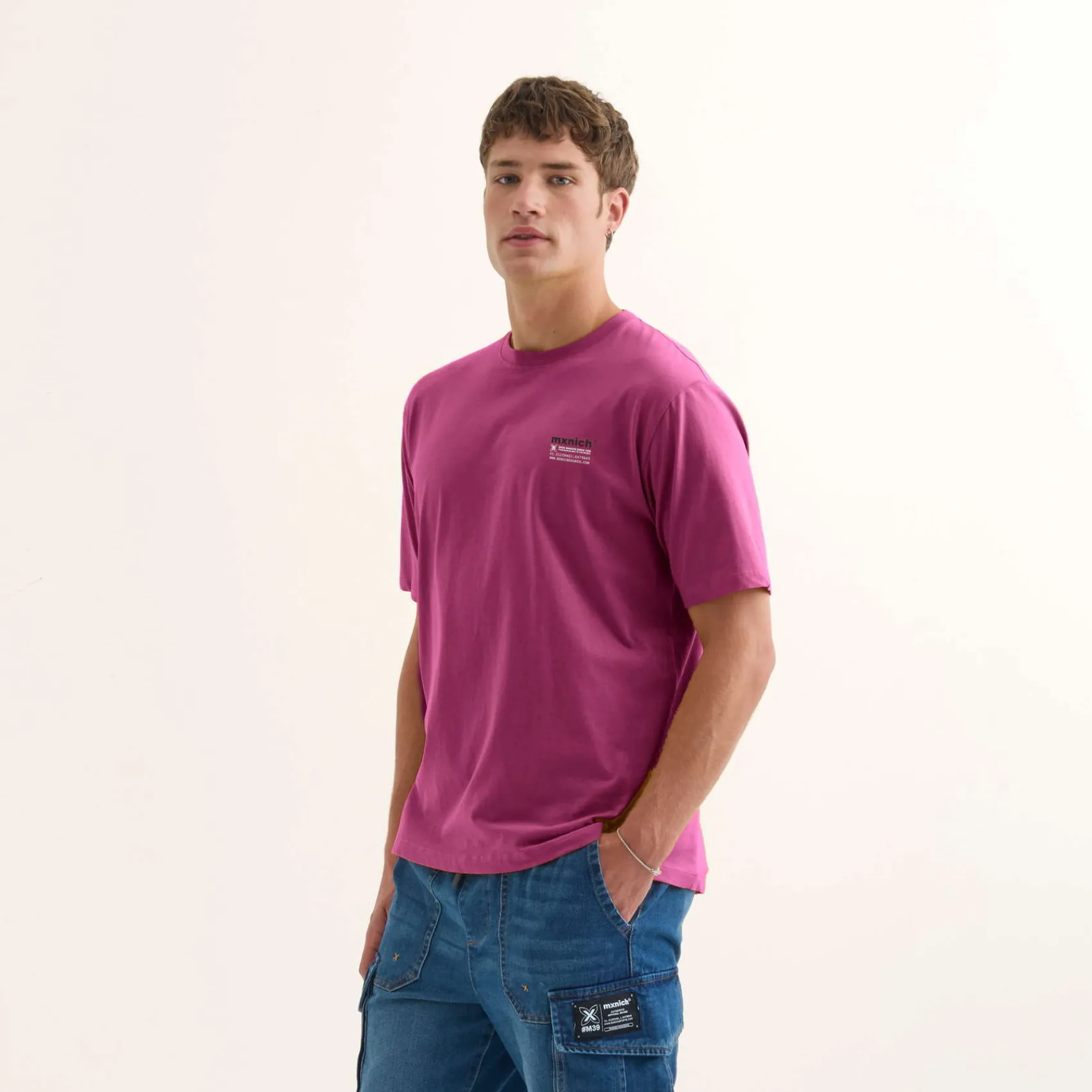 Hombre MUNICH Camisetas<Camiseta ollie streetwear hombre de algodón orgánico fucsia