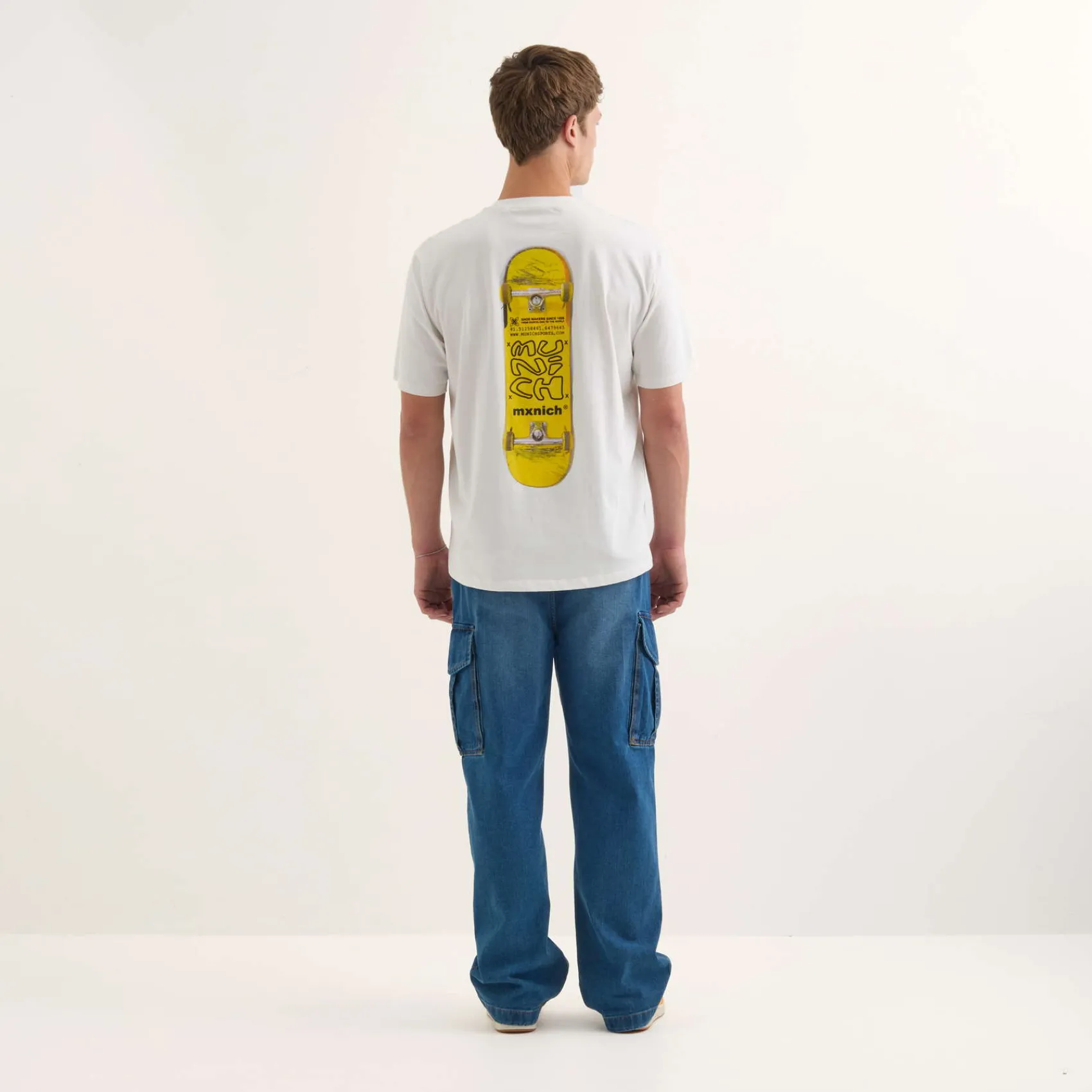 Hombre MUNICH Camisetas<Camiseta Skate streetwear hombre de algodón orgánico blanco