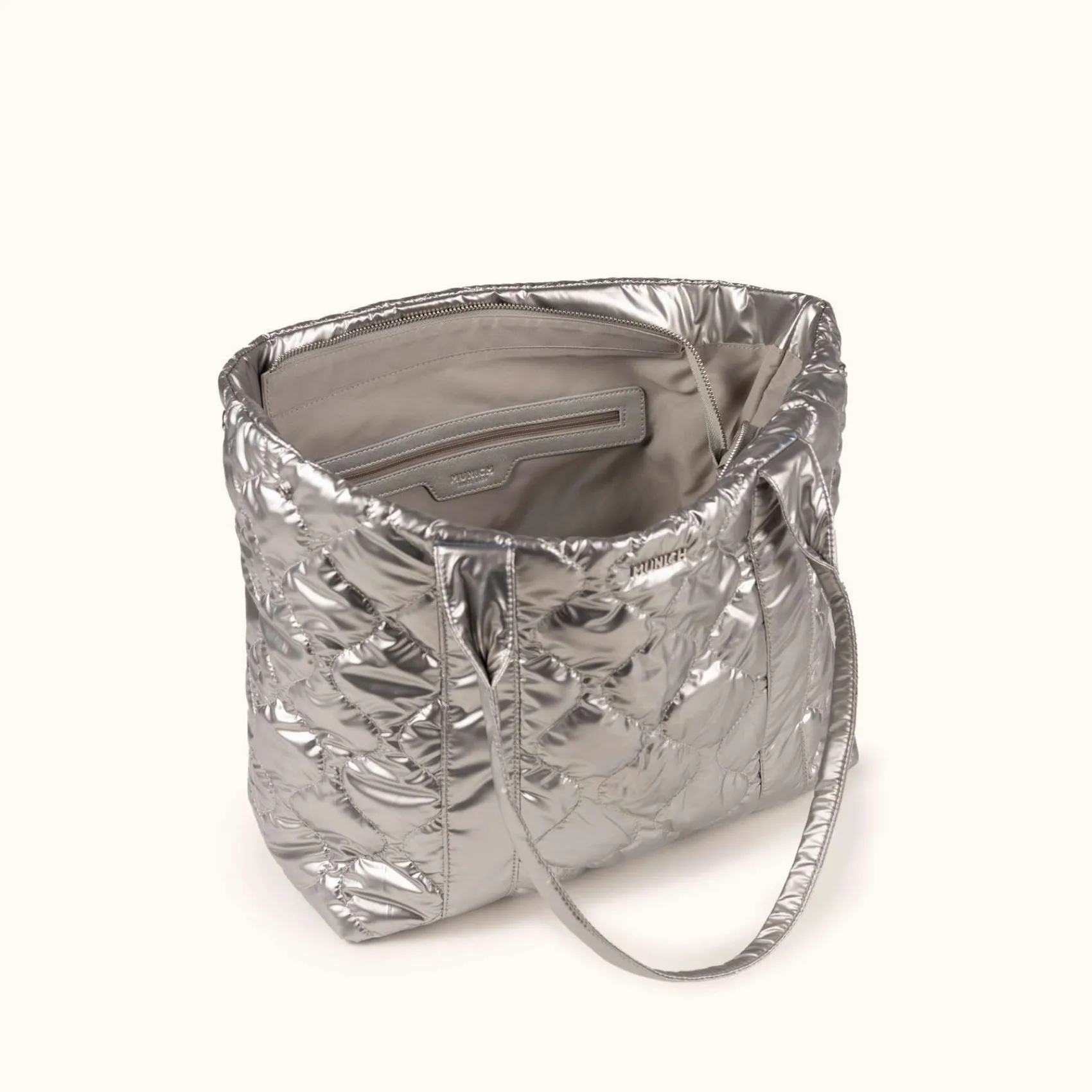 Mujer MUNICH Bolsos De Hombro|Colección Mujer<COVER FW25 SHOPPER C/SILVER