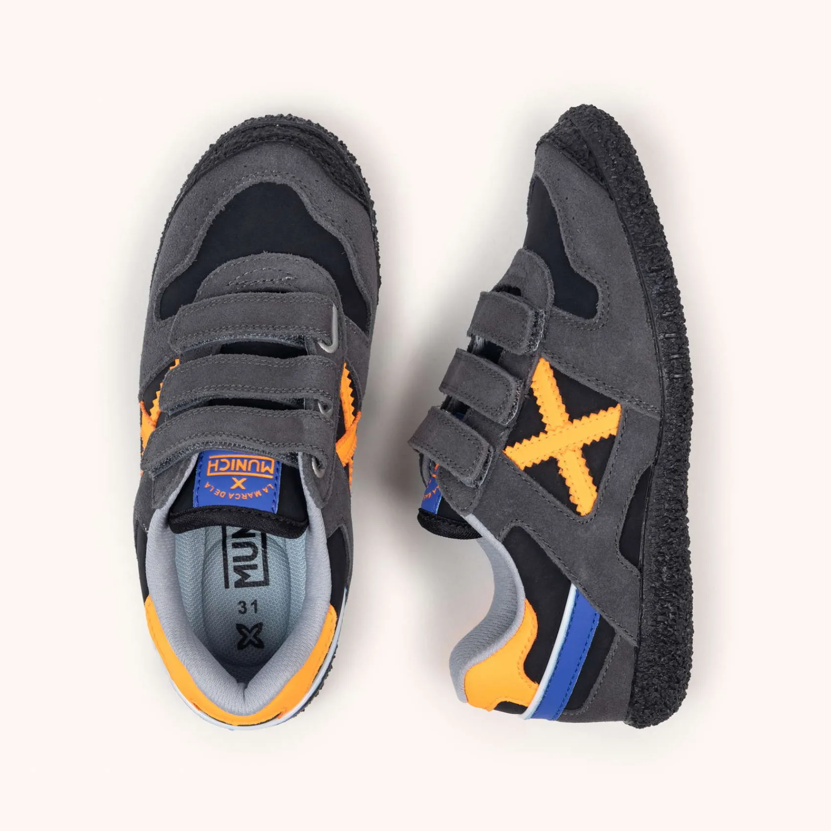 MUNICH Infantil Velcro®|Zapatillas Planas<MINI GOAL VCO 1623